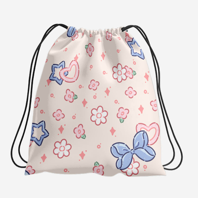 Silkscreen Print Polyester Drawstring Backpack Promotional Drawstring Bags Stylish