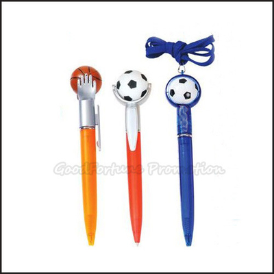10.8mm Custom Ballpoint Pen Basketball Football Shape With Lanyard For Sports Event