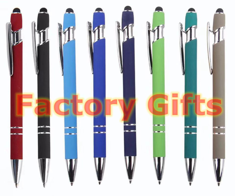 Customized Stylus Ball Point Pen Laser Engraving Soft Touch Personalised Ballpoint Pen