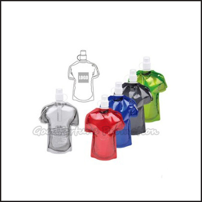 12oz Portable Promotional Water Bottle T Shirt Shape Collapsible Water Bottle