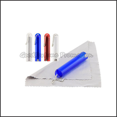 Eco ABS Eyeglass Cleaner Cloth Keychain Promotional Key Rings Silkscreen Printing