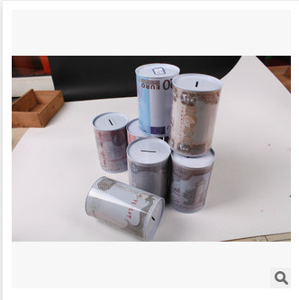 Round Shape Tin Can Coin Bank Saving Money Sustainable High Memorability 8.5*3.5cm