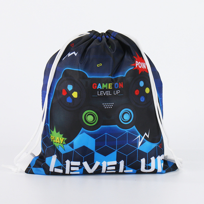 Silkscreen Print Polyester Drawstring Backpack Promotional Drawstring Bags Stylish