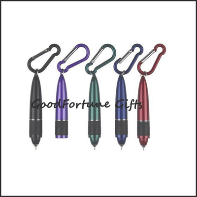 Exhibition Promotional Ballpoint Pen Carabiner Clip Pen Silkscreen Printing