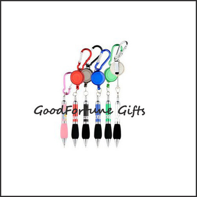 Exhibition Promotional Ballpoint Pen Carabiner Clip Pen Silkscreen Printing