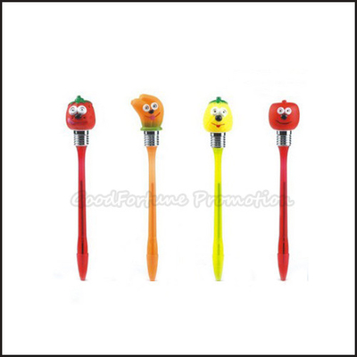 Stylish Design Kids Cartoon Ballpoint Pen With Led Light For Halloween School Party