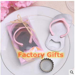 Custom Beach Wedding Party Favors Pink Rubber Slipper Bottle Opener Multifunctional