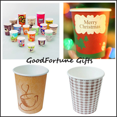 Custom Sizes Biodegradable Disposable Paper Cups For Coffee And Water Shop Bar