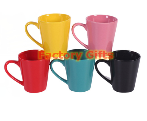 Coloured Custom Ceramic Coffee Mugs Easy Gripping Personalised Business Merchandise
