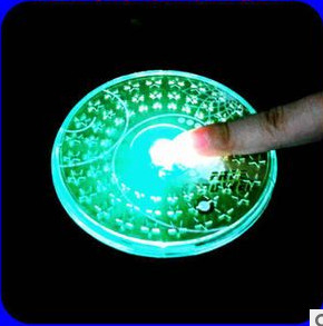 Sleek Design Acrylic Round Led Coaster Lights Lightweight For Party Club