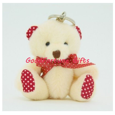 Easy Carrying Plush Teddy Bear Keychain Custom Promotional Keyrings Detachable Design