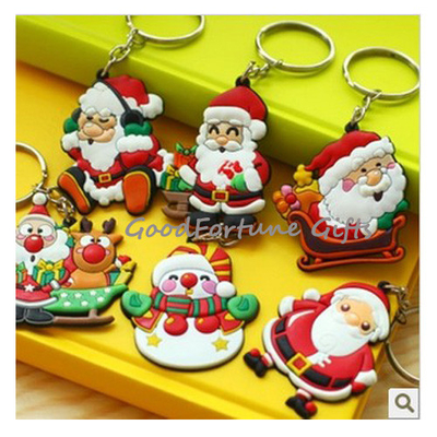 Soft Rubber Christmas Personalised Keyring Customized Santa Claus Keyring  20 Inches