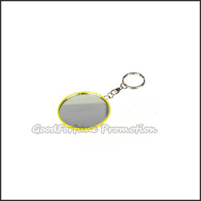 Durable Promotional Metal Keychains Portable Pocket Mirror Keychain Tin Material