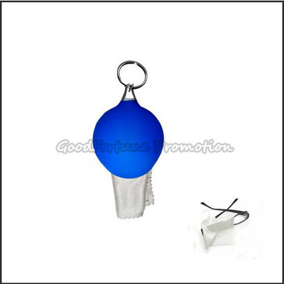 Eco ABS Eyeglass Cleaner Cloth Keychain Promotional Key Rings Silkscreen Printing