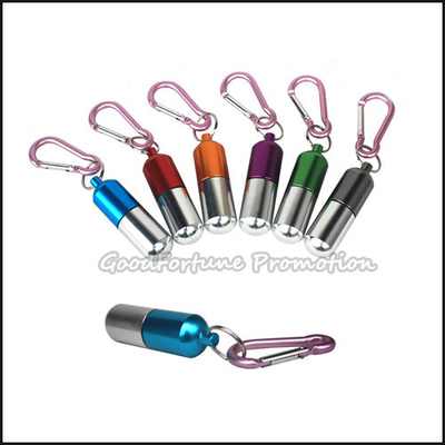 Customed Printed Pill Case Keychain Key Ring Pill Holder Aluminum Alloy