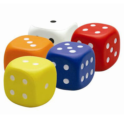 Dice Cube Irregular Stress Relief Balls Custom Shaped Stress Balls For Sensory Therapy