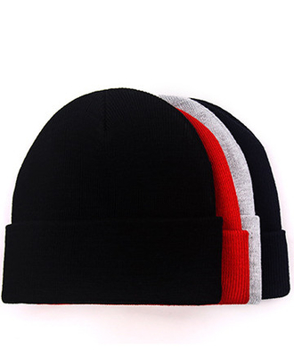 Trendy Embroidered Knit Hat Winter Warm Hat Cuffed Various Colors