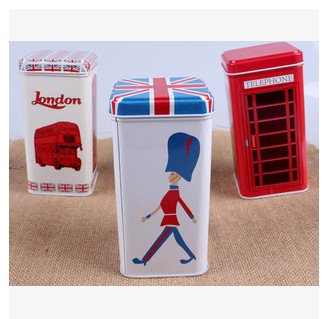Full Color Custom Promotional Packaging Tin Can Candy Metal Tin Storage Box With Hinged Lid