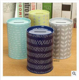 Round Shape Tin Can Coin Bank Saving Money Sustainable High Memorability 8.5*3.5cm